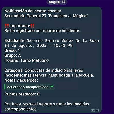 Notificación detallada en smartphone