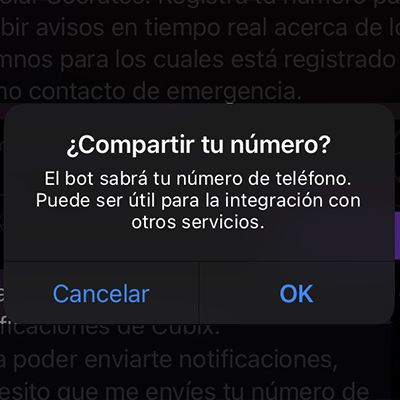Compartir contacto y recibir confirmación