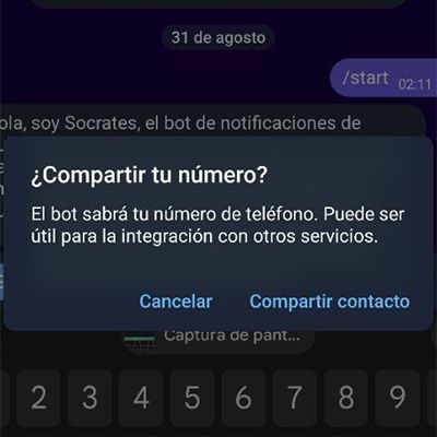 Confirmar Compartir Contacto